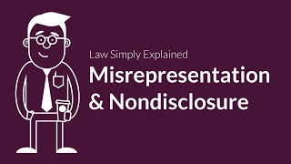 Misrepresentation and Nondisclosure  Contracts  Defenses amp Excuses [upl. by Worsham410]