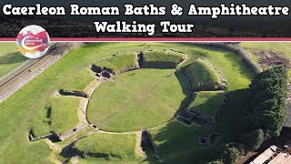 CAERLEON ROMAN BATHS amp AMPHITHEATRE WALES  Walking Tour  Pinned on Places [upl. by Enirehtakyram]