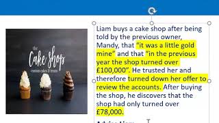 How to apply misrepresentation Liam cupcake scenario [upl. by Nehemiah761]