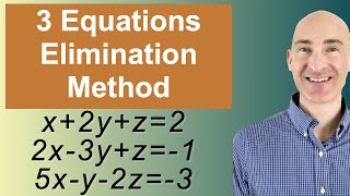 Solving Systems of 3 Equations Elimination [upl. by Narbig]