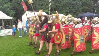 Roman Reenactment at the Amphitheatre in Caerleon Marching In [upl. by Caritta]