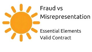 Fraud vs Misrepresentation  Other Essential Elements of a Valid Contract  CA CPT  CS amp CMA [upl. by Cornelle29]